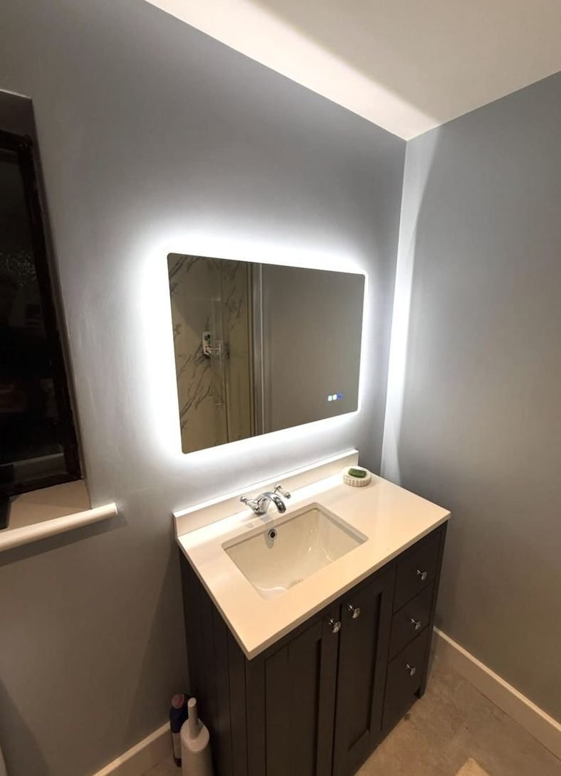 Backlit LED bathroom mirror